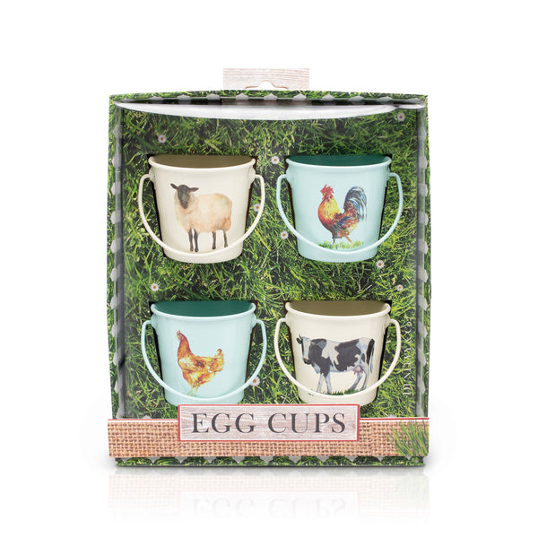 enamel egg cups with animal prints
