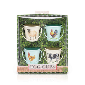 enamel egg cups with animal prints