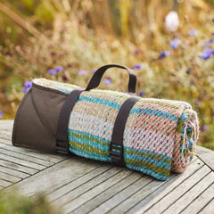 Wool picnic rug with handy carry strap. thumbnail