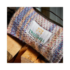 Random coloured recycled wool picnic blanket - environmentally friendly.  thumbnail