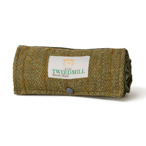 Small sustainable picnic rug made from recycled wool.