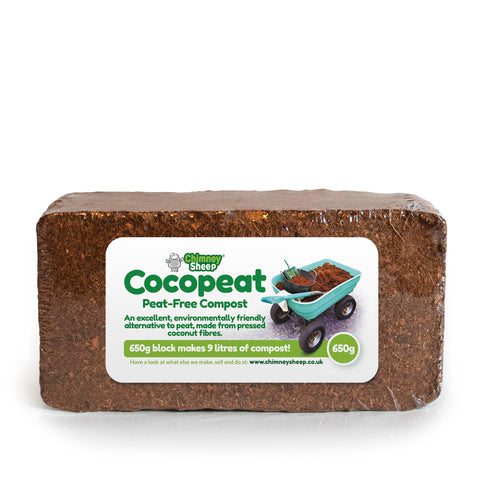 650g block of compressed cocopeat, a peat free compost