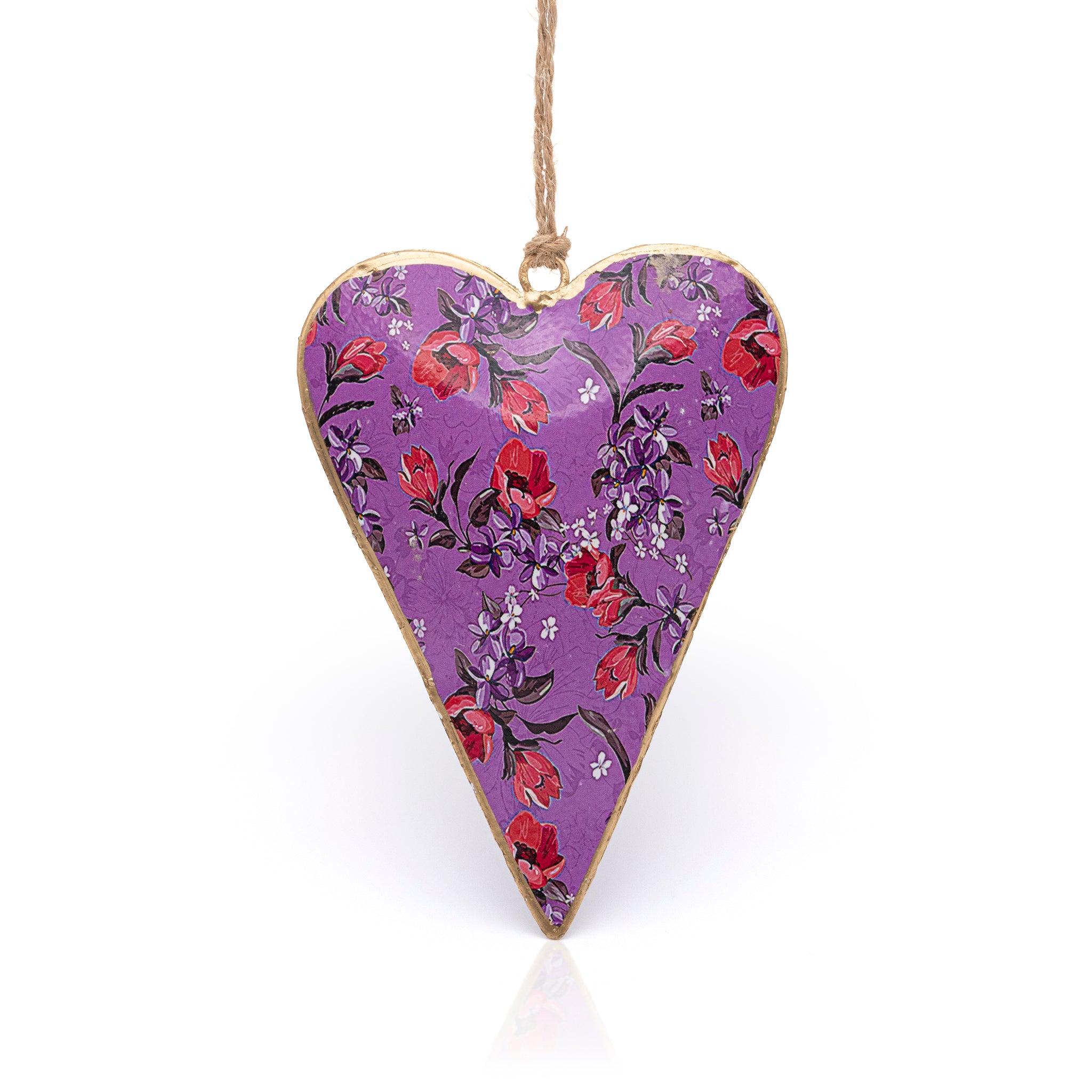 namaste lilac hanging floral heart decoration