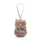 Fairtrade sustainable red owl hanging decoration.