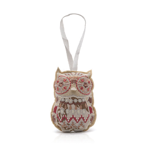 Namaste embroidered owl hanging decorations